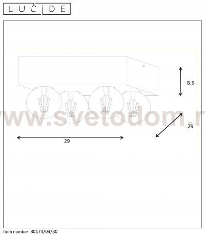 Потолочный светильник Lucide 30174/04/30