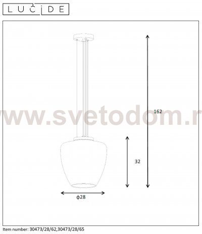 Подвесной светильник Lucide 30473/28/62