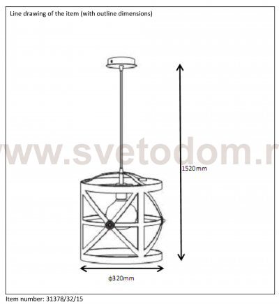 Подвесной светильник Lucide 31378/32/15 CASTELLO