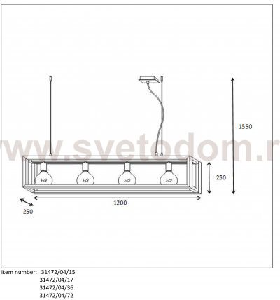 Подвесной светильник Lucide 31472/04/36 ORIS