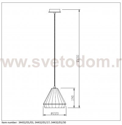 Подвесной светильник Lucide 34432/01/30 LYNA