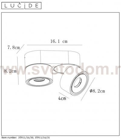 Потолочный светильник Lucide 35911/16/30