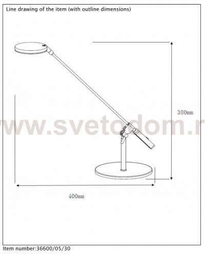 Настольная лампа Lucide 36600/05/30 STRATOS