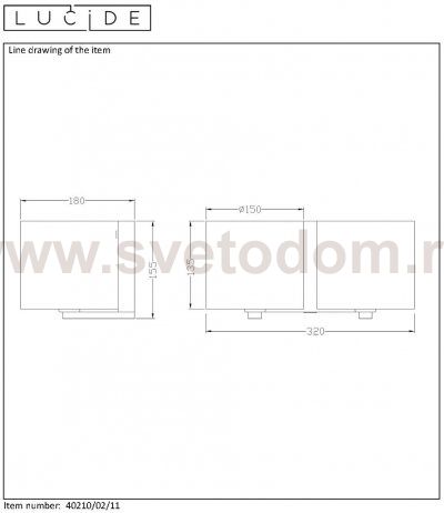 Светильник бра 40210/02/11 ENCRE Lucide