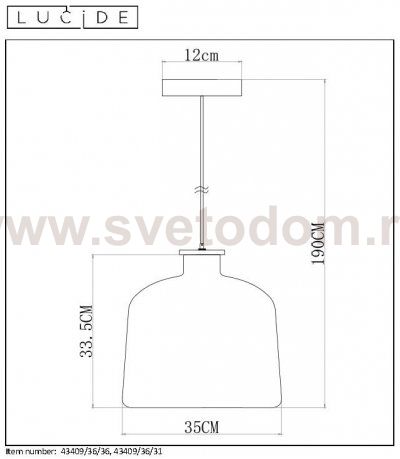 Подвесной светильник 43409/36/31 GRAHAM Lucide