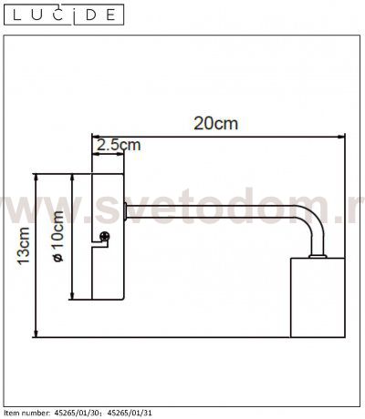 Настенный светильник бра Lucide 45265/01/31