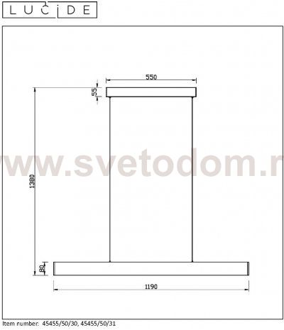 Подвесной светильник 45455/50/31 RAYA Lucide