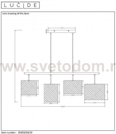 Подвесной светильник Lucide 45459/04/30