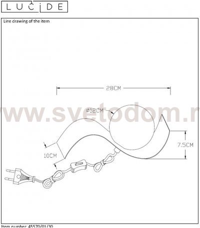 Настольная лампа Lucide 45570/01/30
