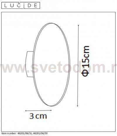 Светильник бра 46201/06/31 EKLYPS Lucide