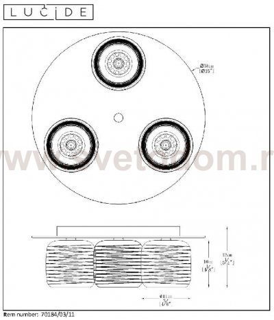 Потолочный светильник Lucide 70184/03/11