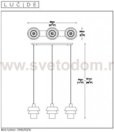 Подвесной светильник Lucide 70481/03/31