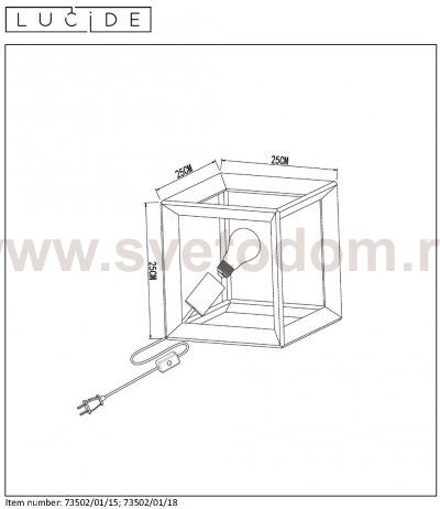 Настольная лампа 73502/01/18 THOR Lucide