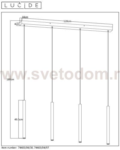 Светильник Lucide 74403/04/97