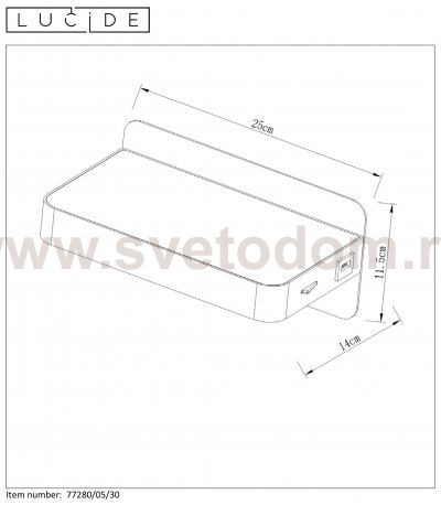 Светильник настенный бра Lucide 77280/05/30 ATKIN