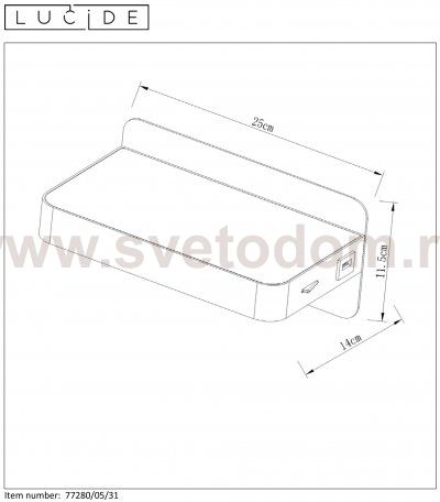 Светильник настенный бра Lucide 77280/05/31 ATKIN