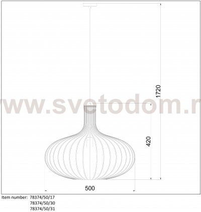 Подвесной светильник 78374/50/31 MANUELA Lucide