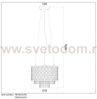 Подвесной светильник Lucide 78376/31/30 RAKA