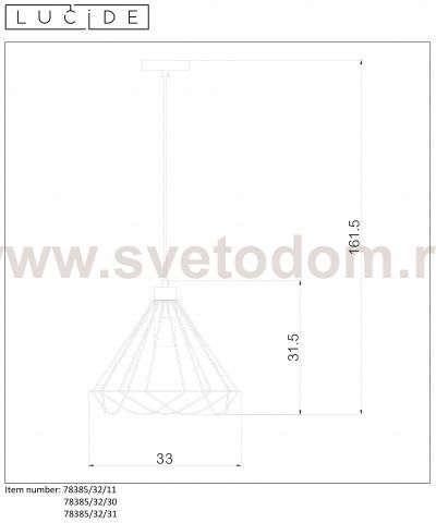 Подвесной светильник 78385/32/30 KYARA Lucide