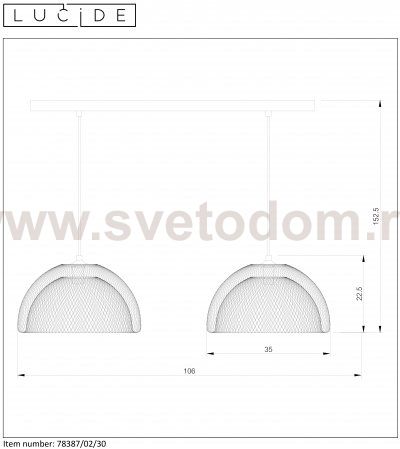 Подвесной светильник Lucide 78387/02/30