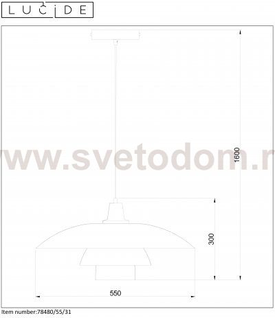 Подвесной светильник 78480/55/31 GITSY Lucide