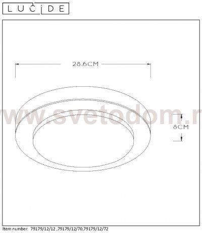Потолочный светильник Lucide 79179/12/70