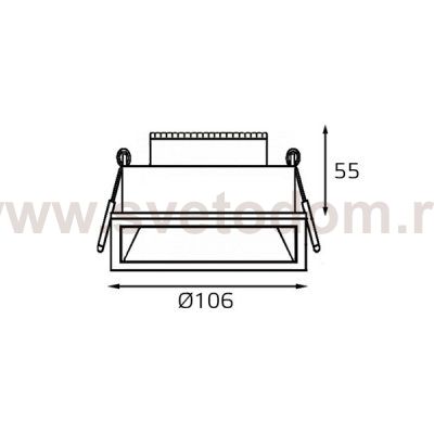 M01-4075 black светильник встраиваемый Italline