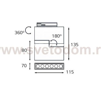 M03-043 black светильник для однофазного трека Italline