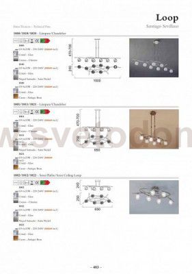 Люстра потолочная бронзовая на штанге Mantra 1821 LOOP
