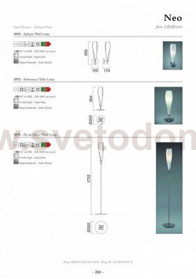 Светильник настенный бра Mantra 3574 NEO