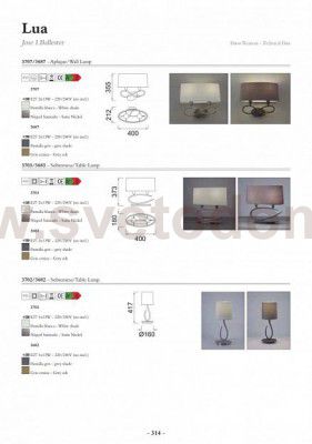 Светильник настольный Mantra 3682 Lua серый