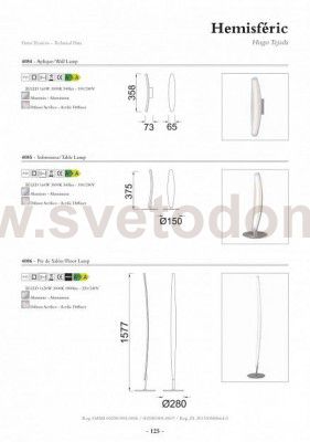Настольная лампа Mantra 9315 HEMISFERIC