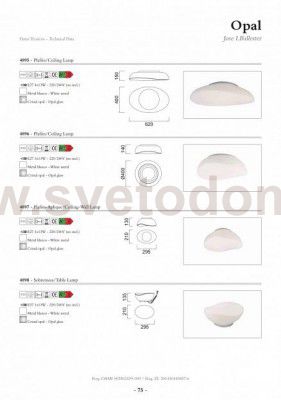 Потолочные светильники Mantra 4895 OPAL