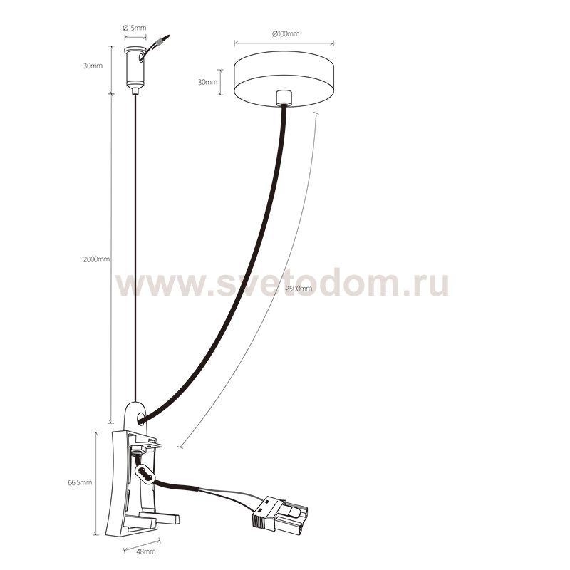 Заглушка с проводом подвесная для 7554/7555 HANOK 7557 Mantra