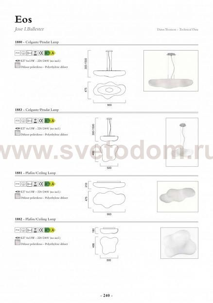 Люстра Mantra 1880 Eos