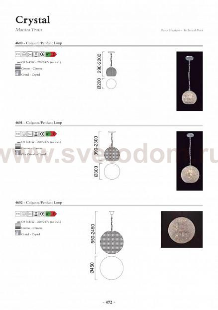 Люстра Mantra 4600 CRYSTAL