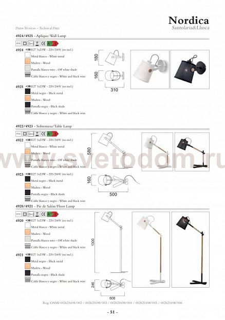 Настольная лампа Mantra 4922 NORDICA