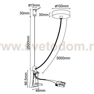 Соединитель с проводом подвесной для 7554/7555 HANOK 7559 Mantra