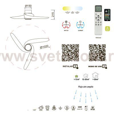 Люстры-вентиляторы Mantra 8712 ISLAND