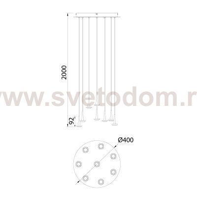 8933 Люстра подвесная БЕЗ плафонов (8) ANDROMEDA