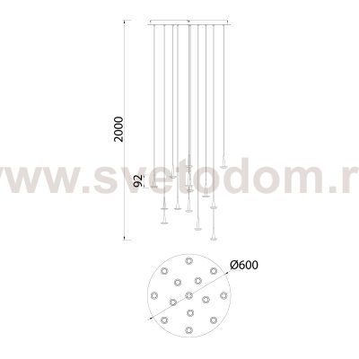8935 Люстра подвесная БЕЗ плафонов (14) ANDROMEDA