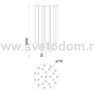 8937 Люстра подвесная БЕЗ плафонов (24) ANDROMEDA