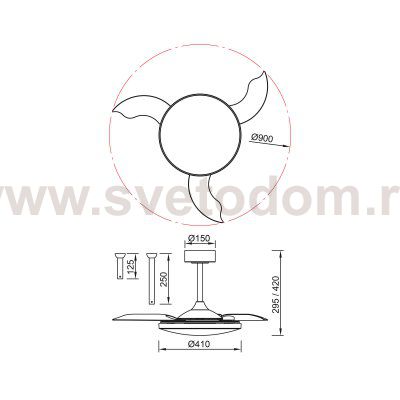 9008 Люстра-вентилятор SLIM FAN mini