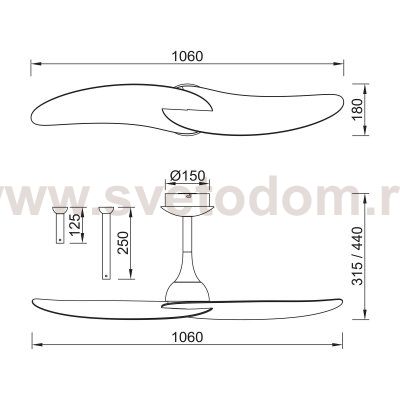 9038 Люстра-вентилятор IPANEMA II