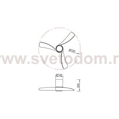 9054 Люстра потолочная-вентилятор NEMO XS