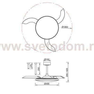 9055 Люстра-вентилятор SLIM FAN