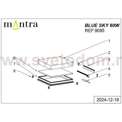 9095 Встраиваемое светодиодное окно BLUE SKY