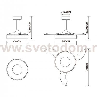 9498 Люстра потолочная-вентилятор COIN FAN MINI SMART