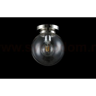 Светильник потолочный Crystal Lux MARIO PL1 D200 NICKEL/TRANSPARENTE (0900/101)