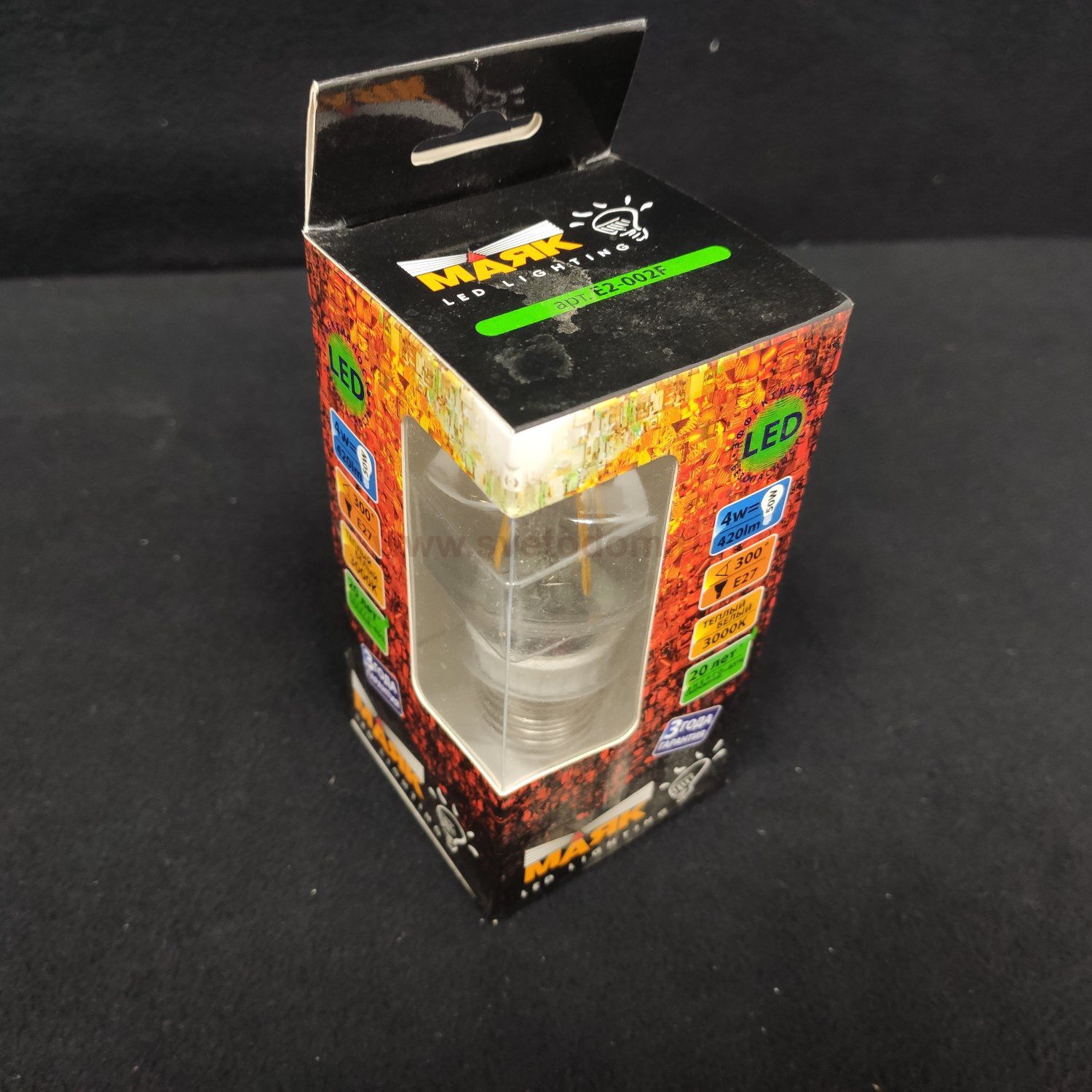 Лампа светодиодная стандартная колба МАЯК E2-002F LED лампа E27 4Вт 3000К